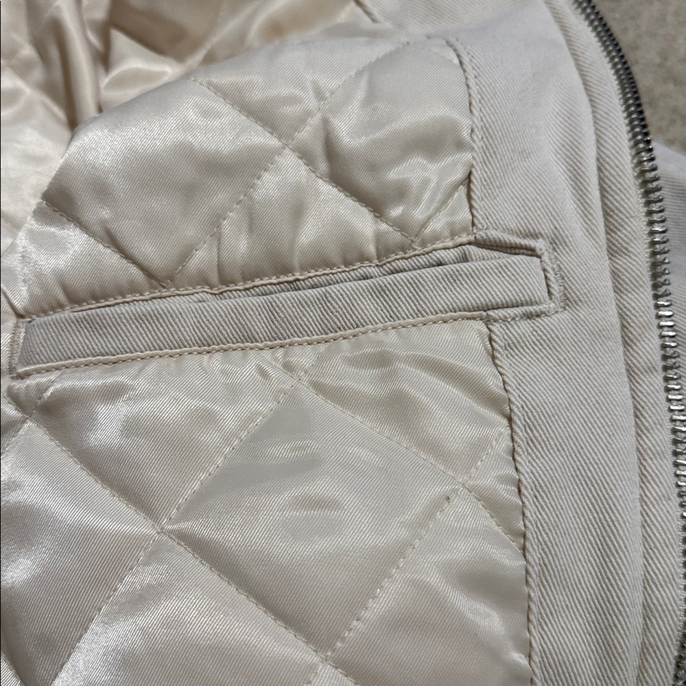 Abercrombie Crop Twill Workwear Jacket Cream Gray Corduroy Collar Streetwear-XL - Picture 11 of 13